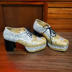 Funtasma Gold and Silver Glamrock Platform Shoes